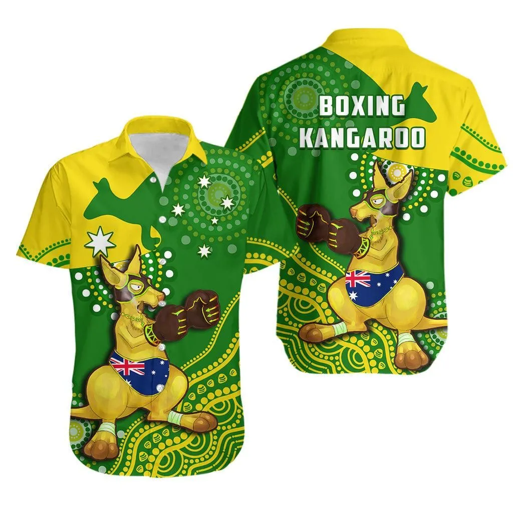 Australia Hawaiian Shirt Boxing Kangaroo Indigenous National Color Art Lt14_0
