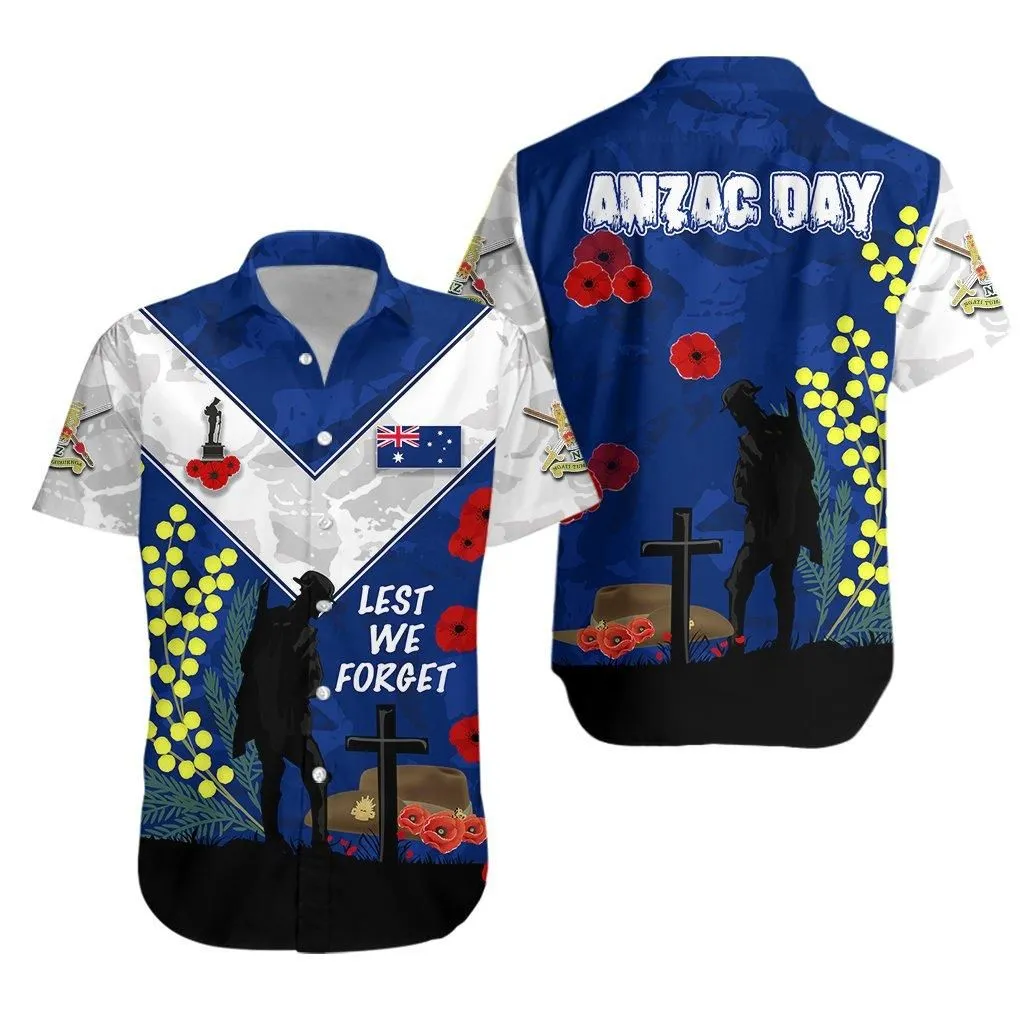 Australian Anzac Day Hawaiian Shirt Lest We Forget 2021   Style Blue_1