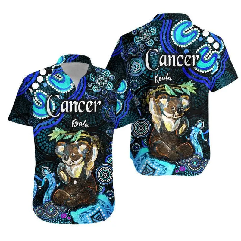 Australian Astrology Hawaiian Shirt Cancer Koala Zodiac Aboriginal Vibes   Blue Lt8_0