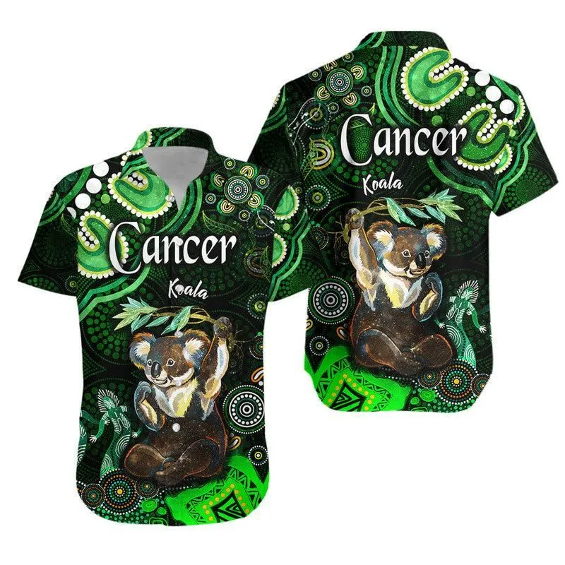 Australian Astrology Hawaiian Shirt Cancer Koala Zodiac Aboriginal Vibes   Green Lt8_0