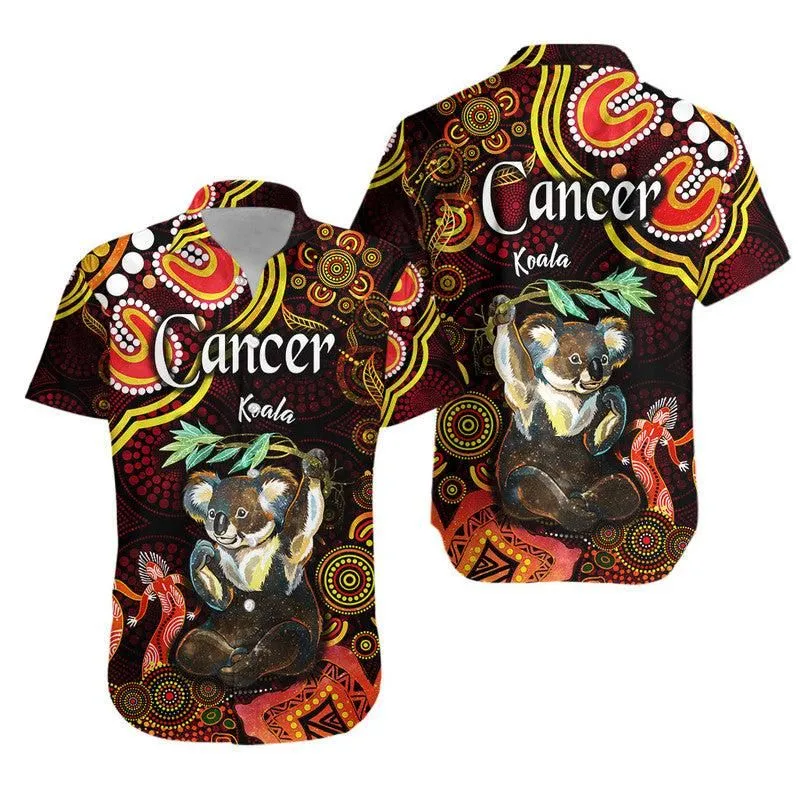 Australian Astrology Hawaiian Shirt Cancer Koala Zodiac Aboriginal Vibes   Red Lt8_0