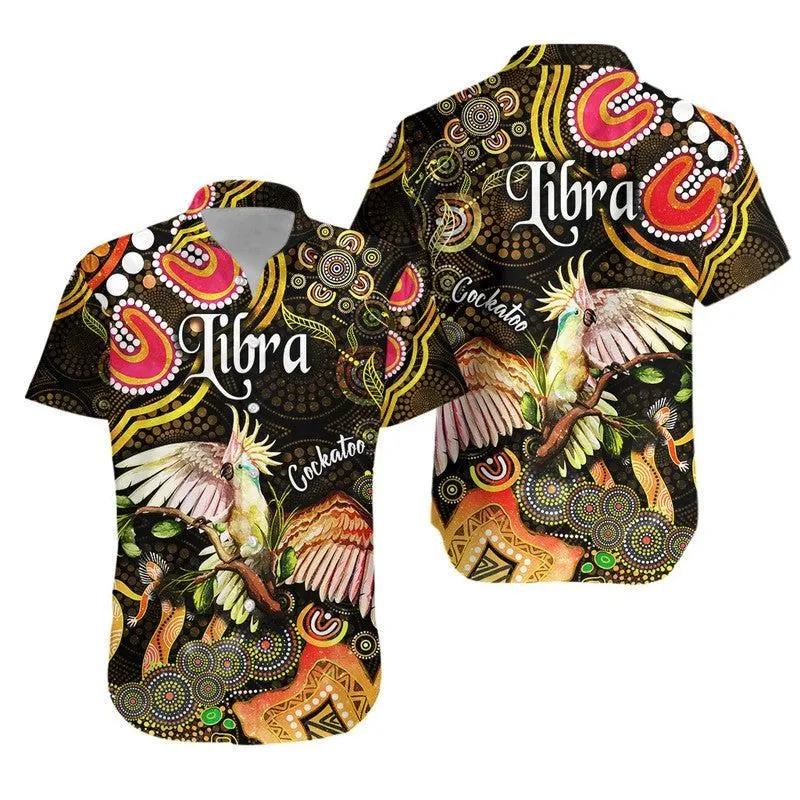 Australian Astrology Hawaiian Shirt Libra Cockatoo Glider Zodiac Aboriginal Vibes   Gold Lt8_0