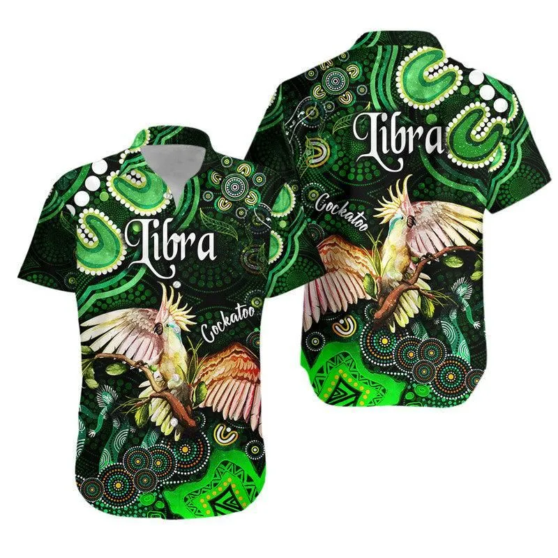 Australian Astrology Hawaiian Shirt Libra Cockatoo Glider Zodiac Aboriginal Vibes   Green Lt8_0