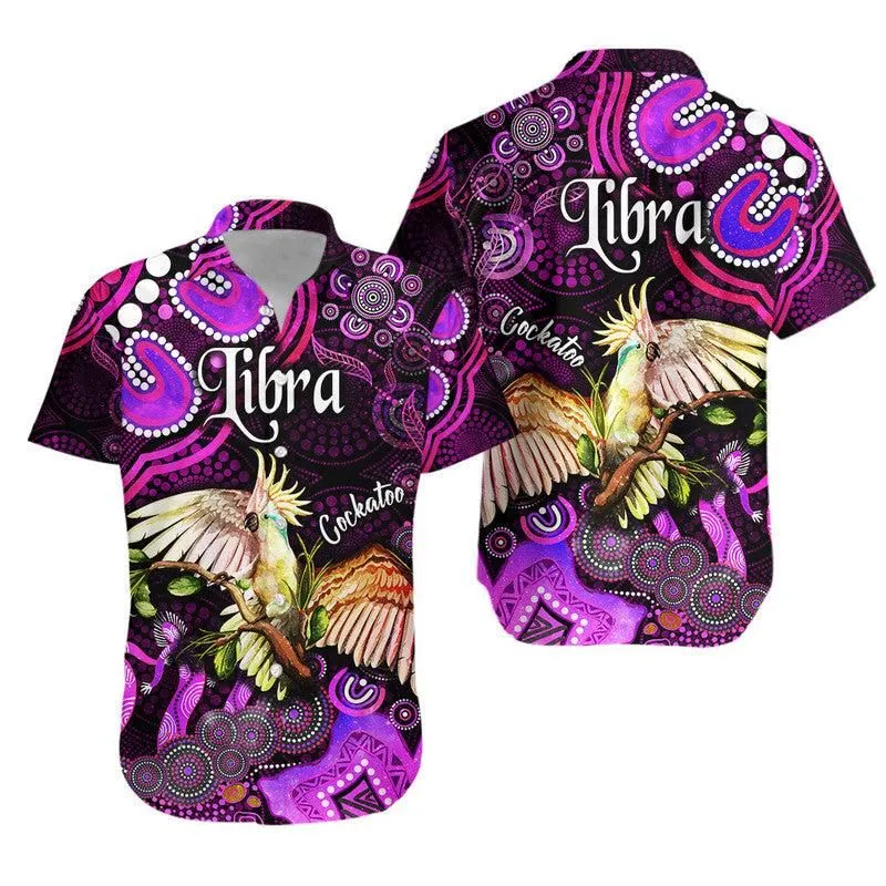 Australian Astrology Hawaiian Shirt Libra Cockatoo Glider Zodiac Aboriginal Vibes   Pink Lt8_0