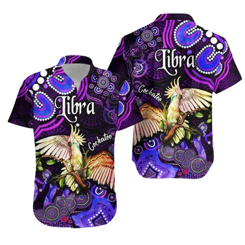Australian Astrology Hawaiian Shirt Libra Cockatoo Glider Zodiac Aboriginal Vibes   Purple Lt8_0