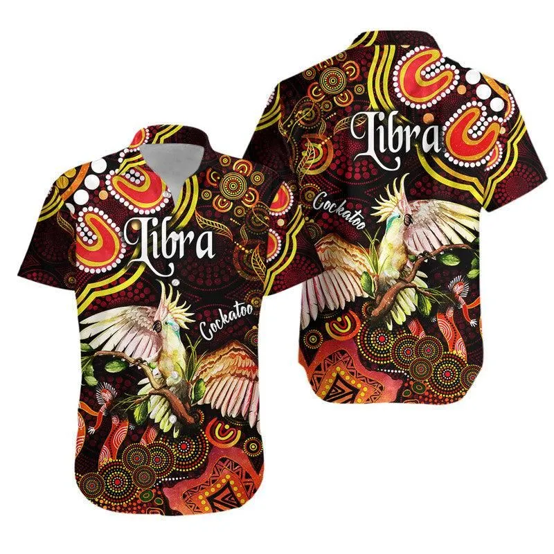 Australian Astrology Hawaiian Shirt Libra Cockatoo Glider Zodiac Aboriginal Vibes   Red Lt8_0