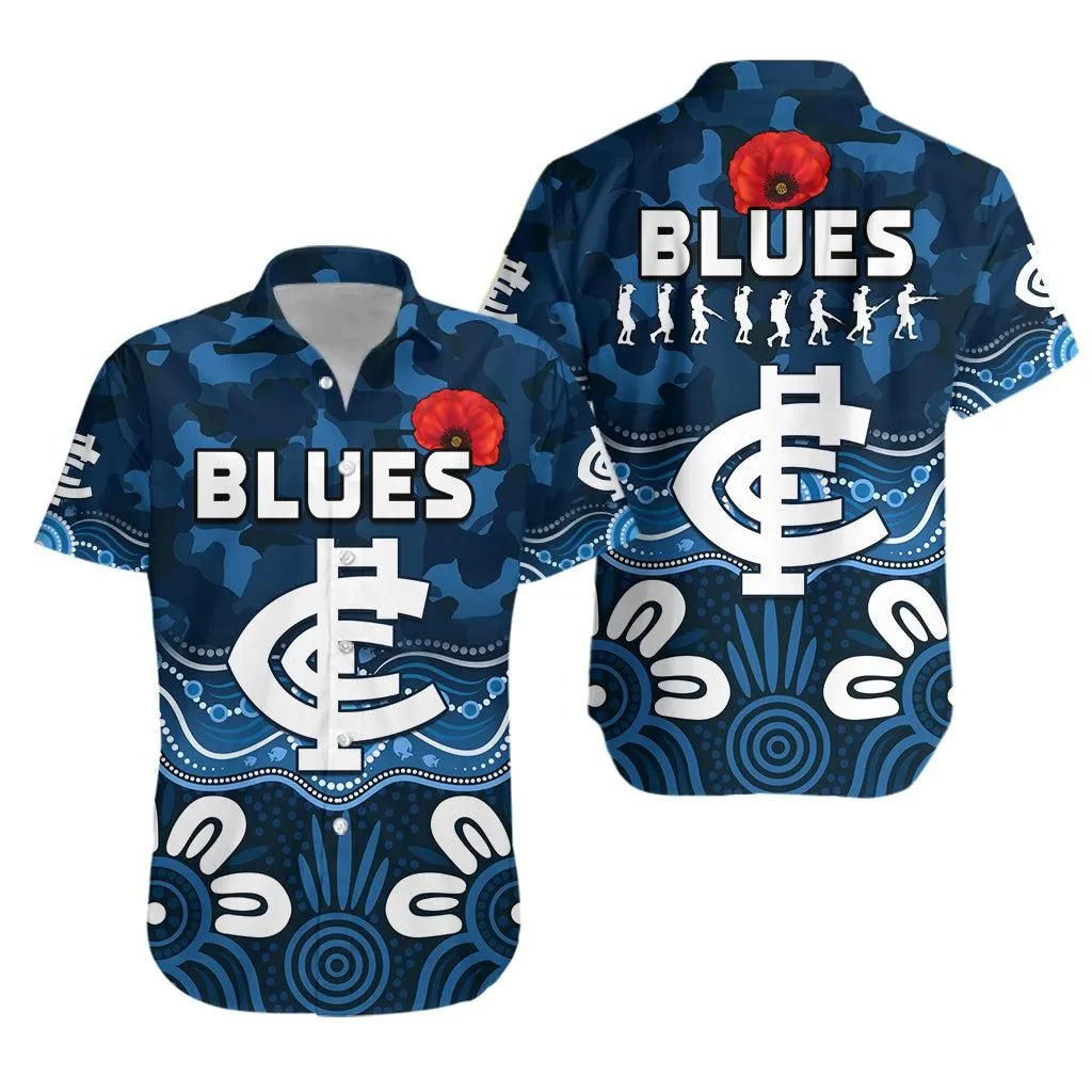 Blues Anzac 2022 Hawaiian Shirt Carlton Football Aboriginal Poppy Lt13_0