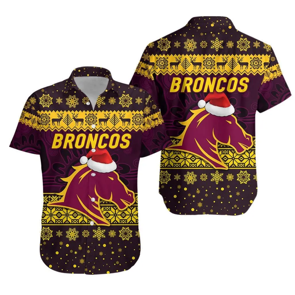 Brisbane Broncos Hawaiian Shirt Christmas Simple Style   Purple Lt8_1