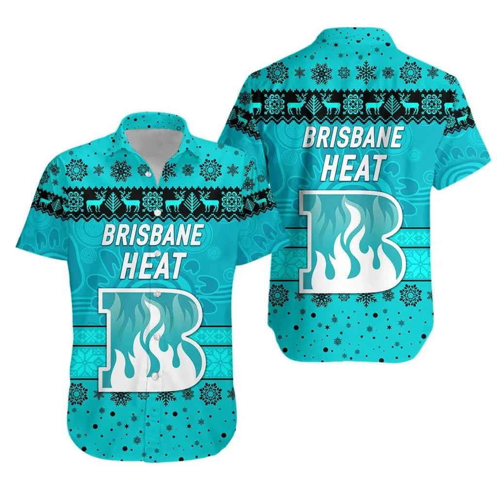 Brisbane Heat Hawaiian Shirt Christmas Simple Style Lt8_1