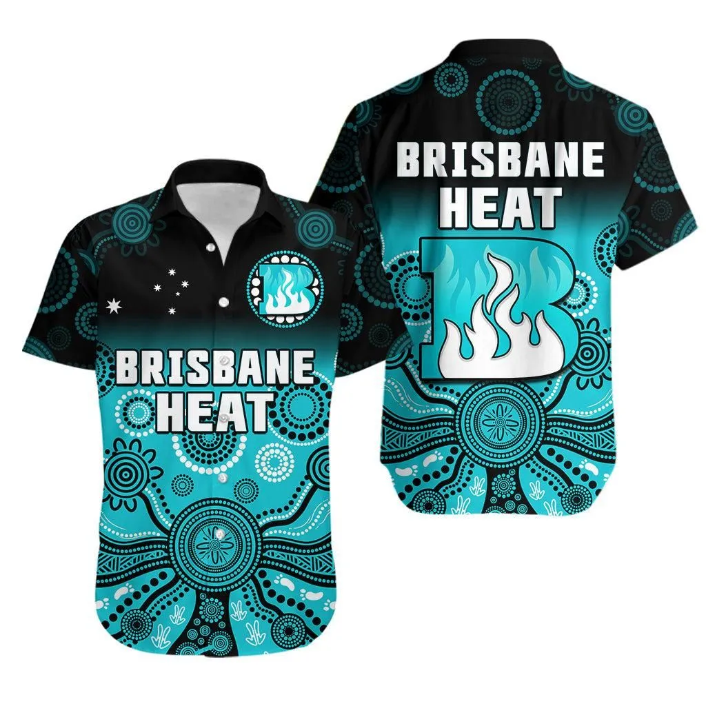 Brisbane Heat Hawaiian Shirt Gradient Aboriginal Dot Painting Lt14_0