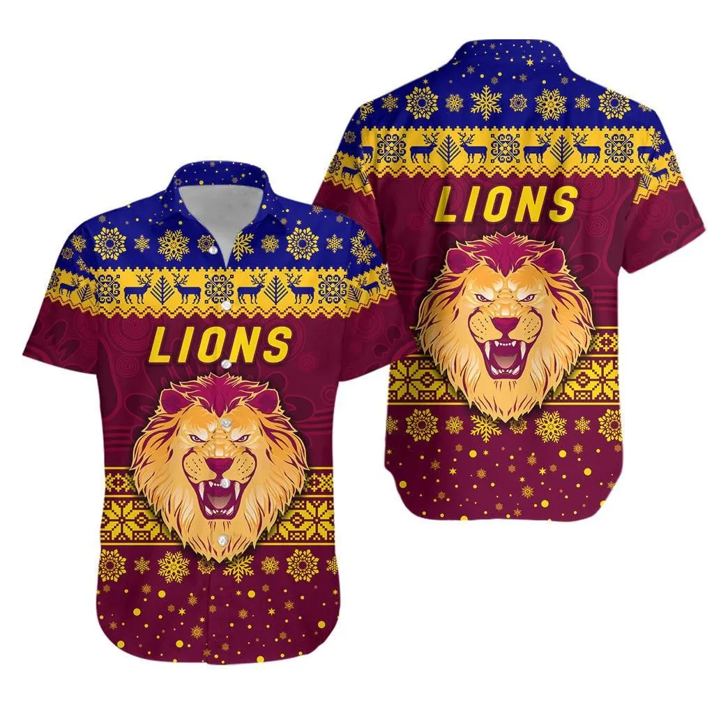 Brisbane Lions Hawaiian Shirt Christmas Simple Style Lt8_1
