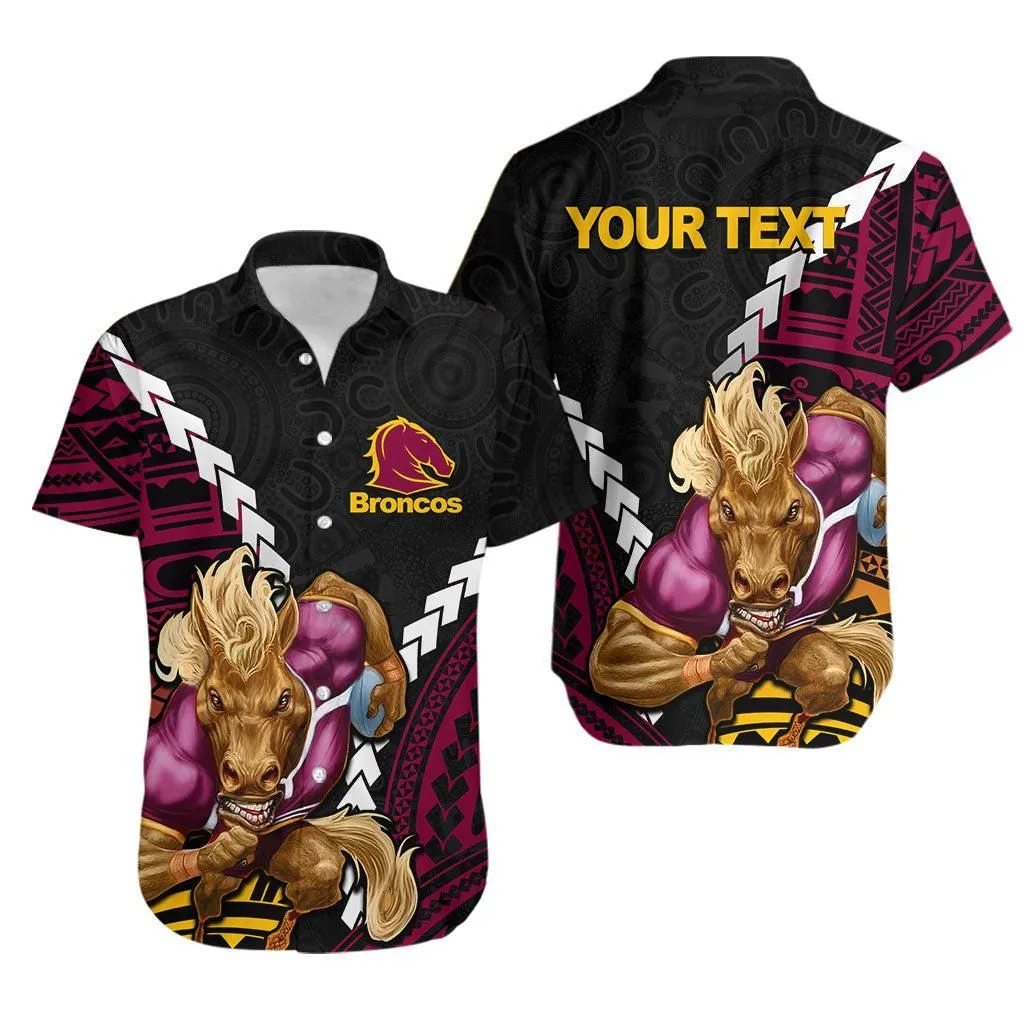 Broncos Rugby Hawaiian Shirt Mix Polynesian Lt6_0