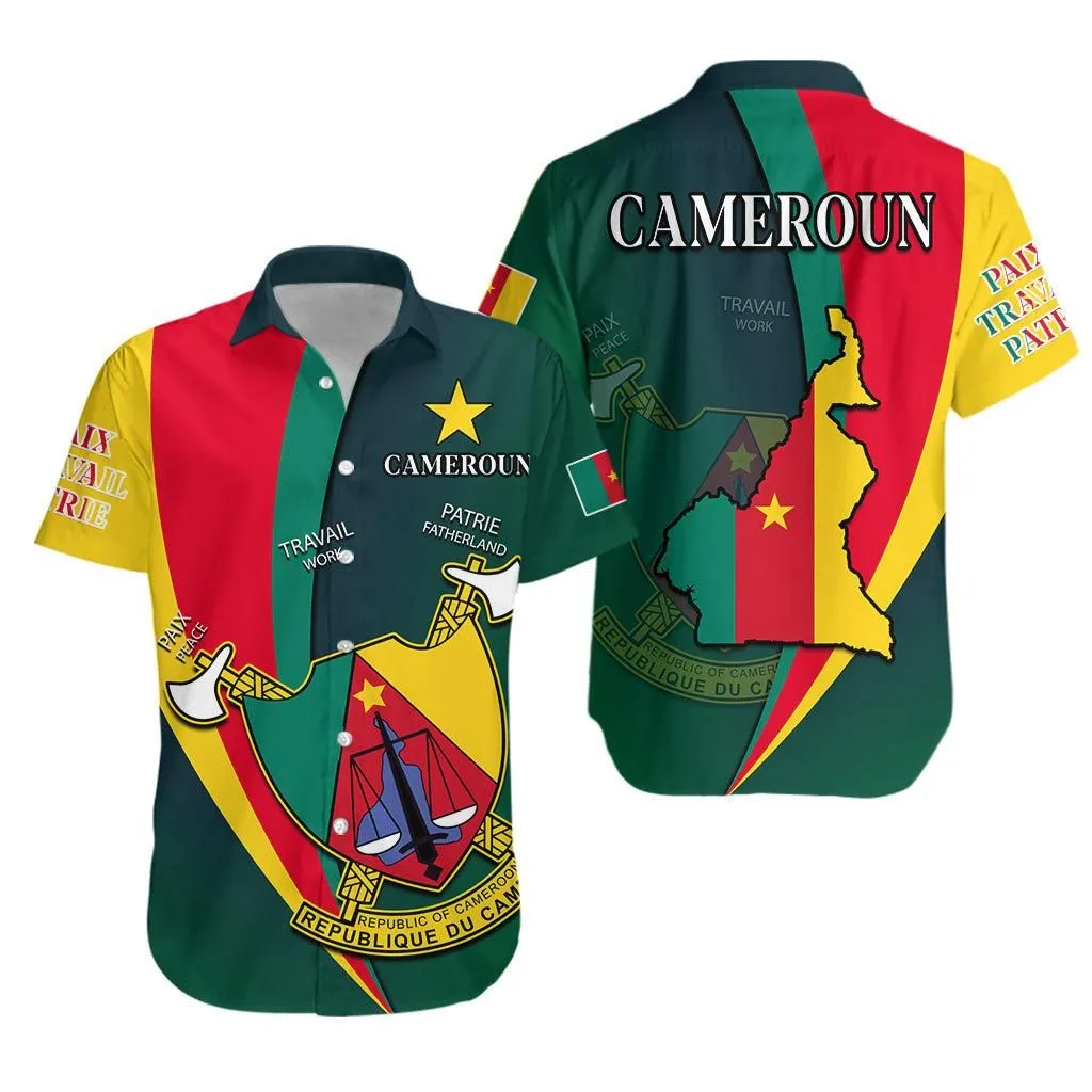 Cameroon Hawaiian Shirt Map Cameroun Style Flag Lt13_0