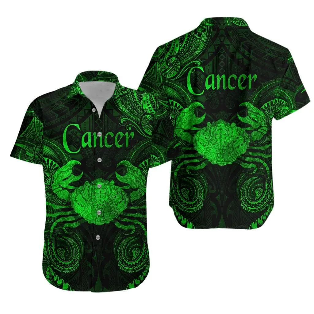 Cancer Zodiac Polynesian Hawaiian Shirt Unique Style   Green Lt8_1