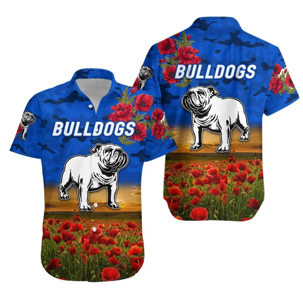 Canterbury   Bankstown Bulldogs Anzac 2022 Hawaiian Shirt Poppy Flowers Vibes   Blue Lt8_1