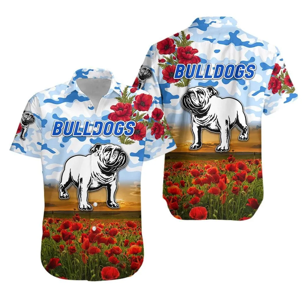 Canterbury   Bankstown Bulldogs Anzac 2022 Hawaiian Shirt Poppy Flowers Vibes   White Lt8_1