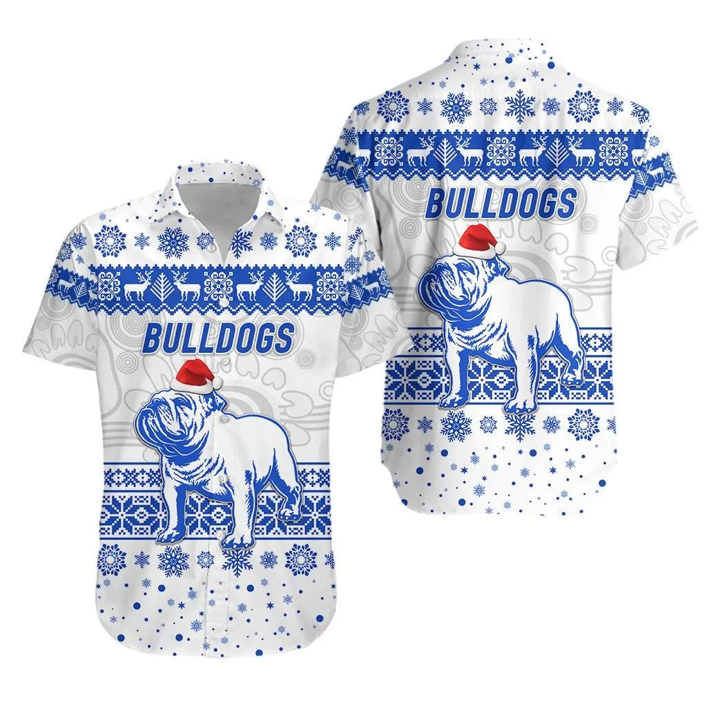 Canterbury   Bankstown Bulldogs Hawaiian Shirt Christmas Simple Style   White Lt8_1