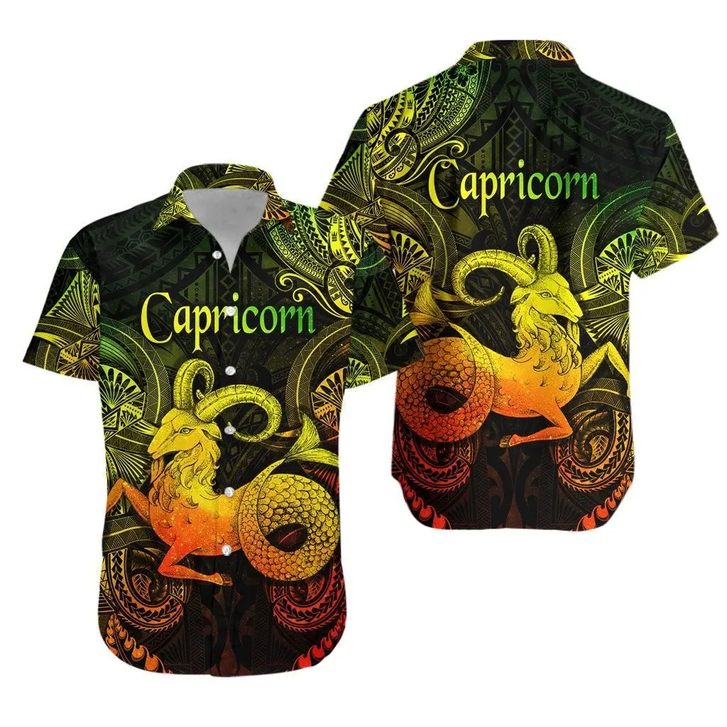 Capricorn Zodiac Polynesian Hawaiian Shirt Unique Style   Reggae Lt8_1
