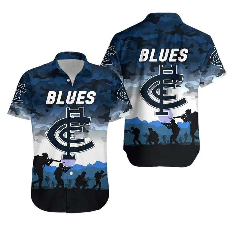 Carlton Blues Anzac Hawaiian Shirt Simple Style Lt8_1
