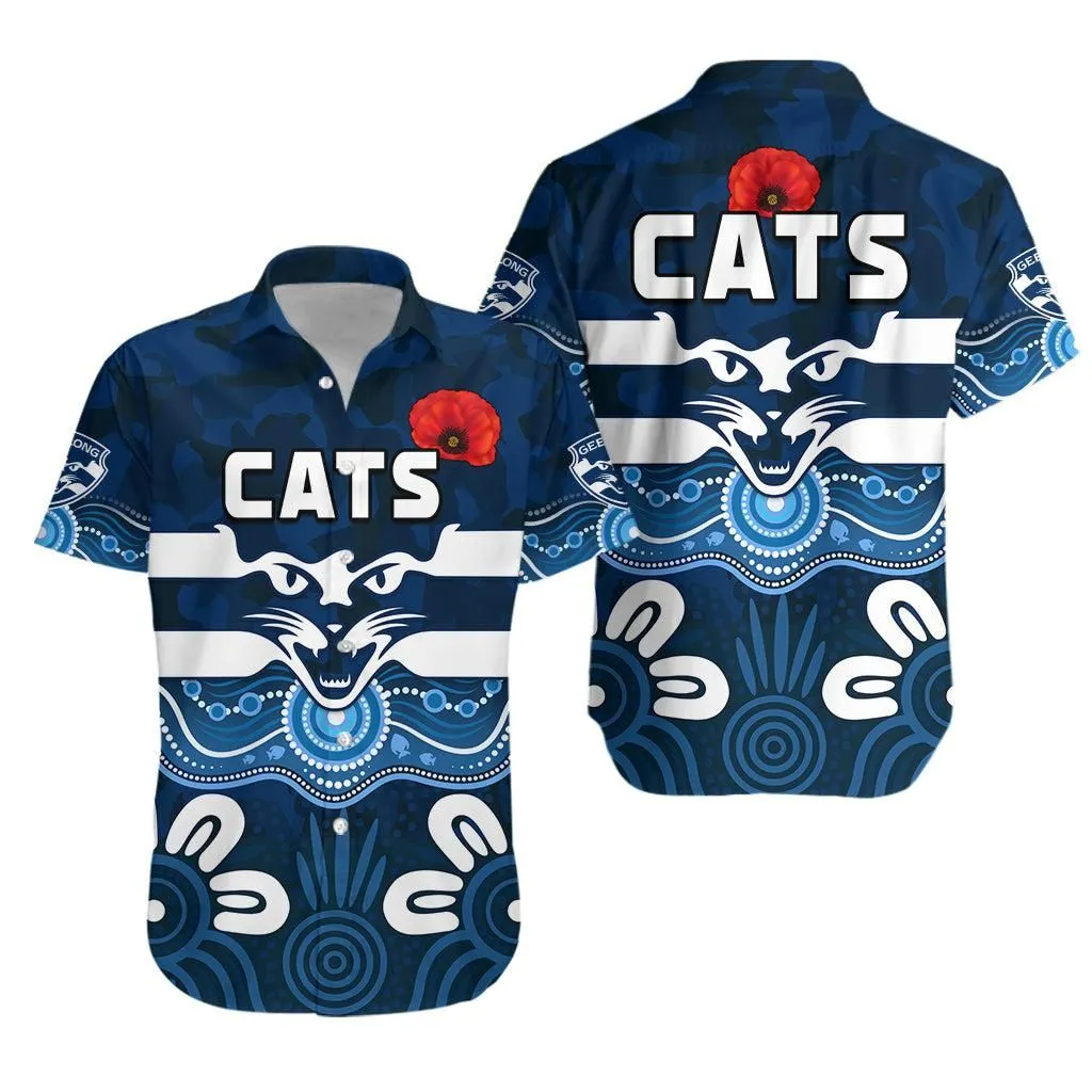 Cats Anzac 2022 Hawaiian Shirt Geelong Football Aboriginal Poppy Lt13_0