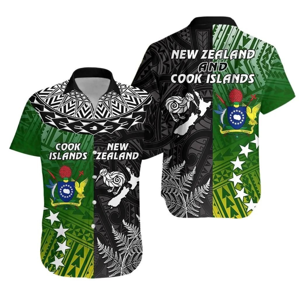 Cook Islands Pattern And New Zealand Kiwi Hawaiian Shirt Lt13_1