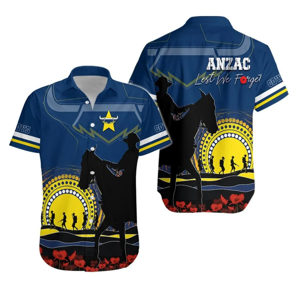 Cowboys Rugby Hawaiian Shirt Anzac Day We Will Remember Them Lt7_0