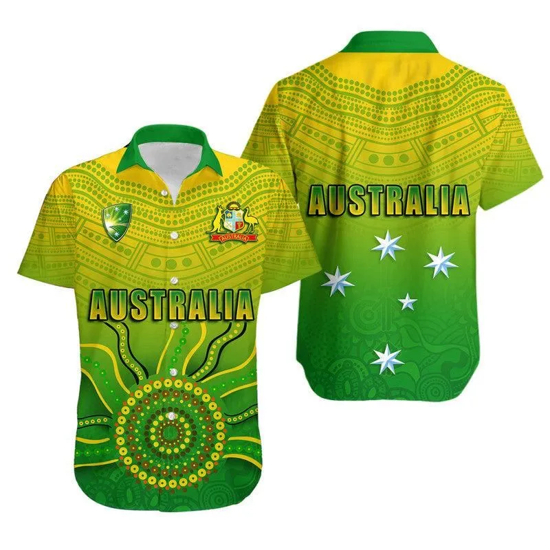 Cricket Australia Indigenous Aboriginal Hawaiian Shirt Boomerang Dot Painting Style Lt9_0