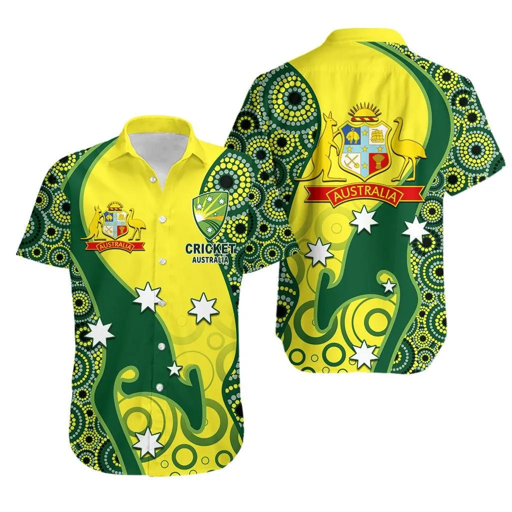 Cricket Hawaiian Shirt Australian Cricket Aboriginal Dot Patterns Lt6_1