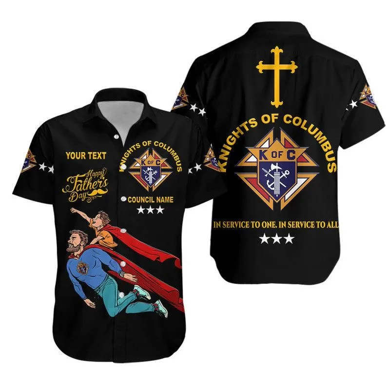 (Custom) Knights Of Columbus Father Day Hawaiian Shirt Original Hero Vibes   Black Lt8_0