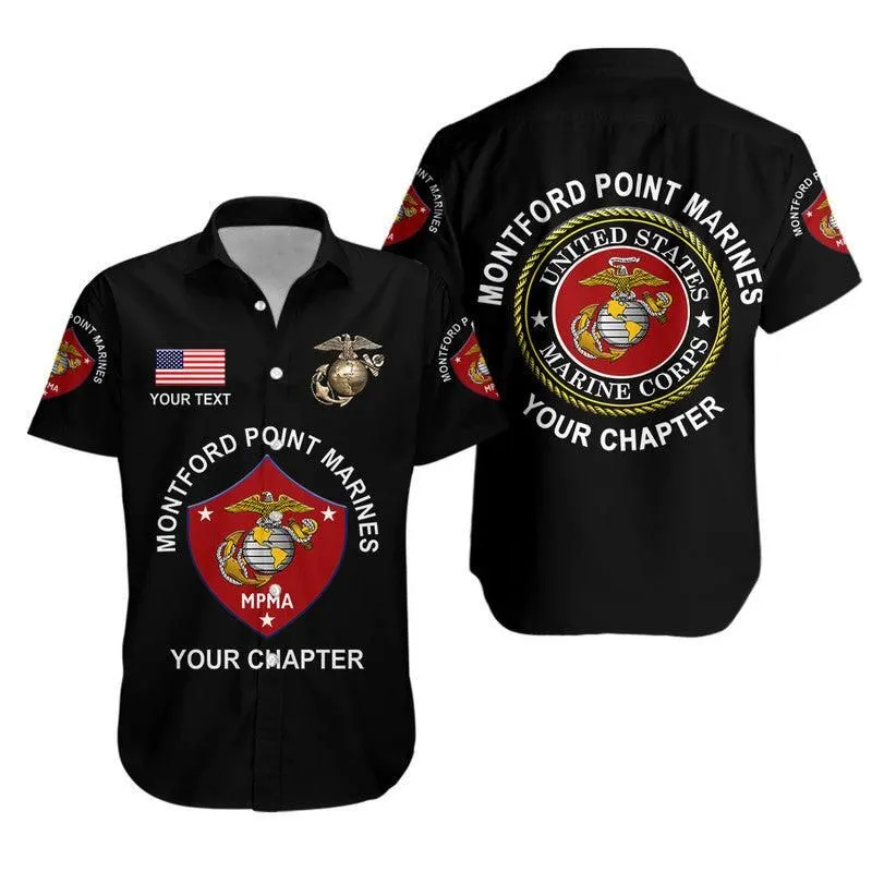 (Custom) Montford Point Marines Hawaiian Shirt African American Marine Corps Original   Black Lt8_0