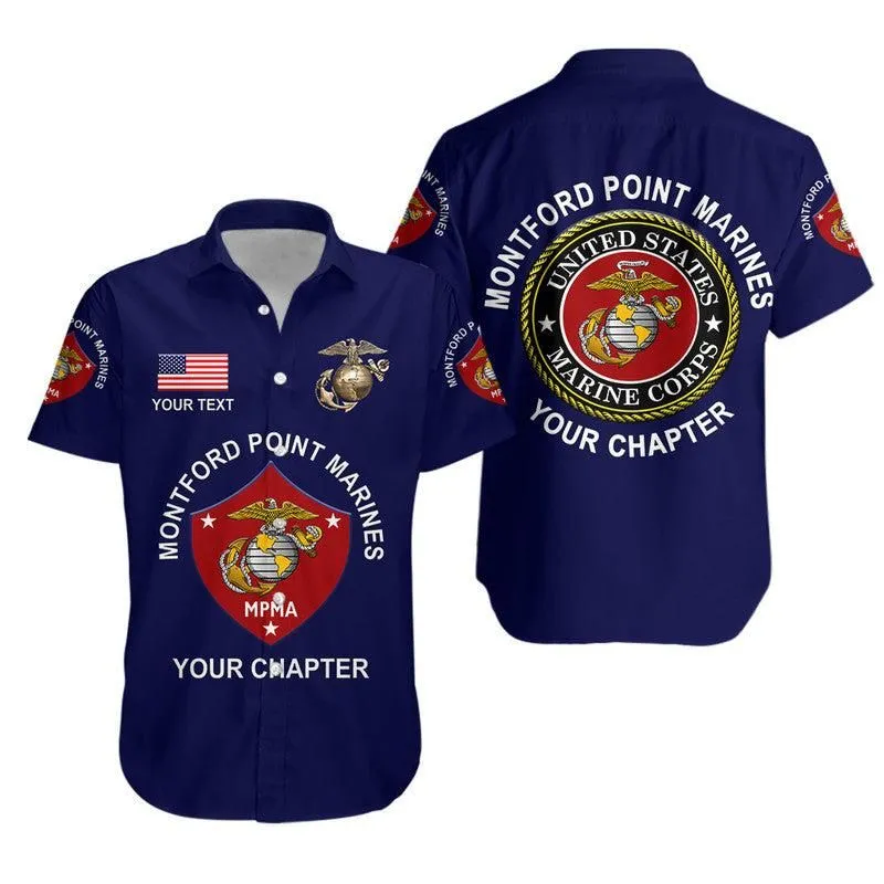 (Custom) Montford Point Marines Hawaiian Shirt African American Marine Corps Original   Navy Blue Lt8_0