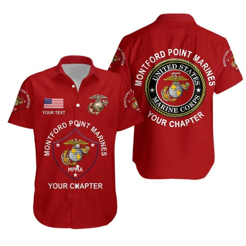 (Custom) Montford Point Marines Hawaiian Shirt African American Marine Corps Original   Red Lt8_0