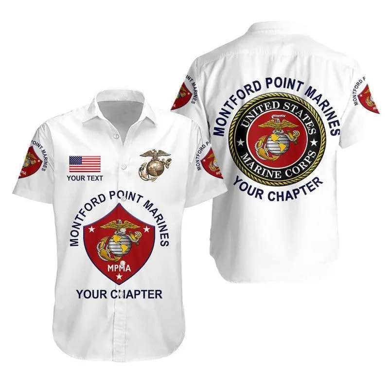 (Custom) Montford Point Marines Hawaiian Shirt African American Marine Corps Original   White Lt8_0