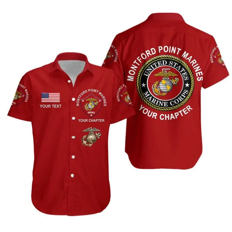(Custom) Montford Point Marines Hawaiian Shirt African American Marine Corps Simple   Red Lt8_0