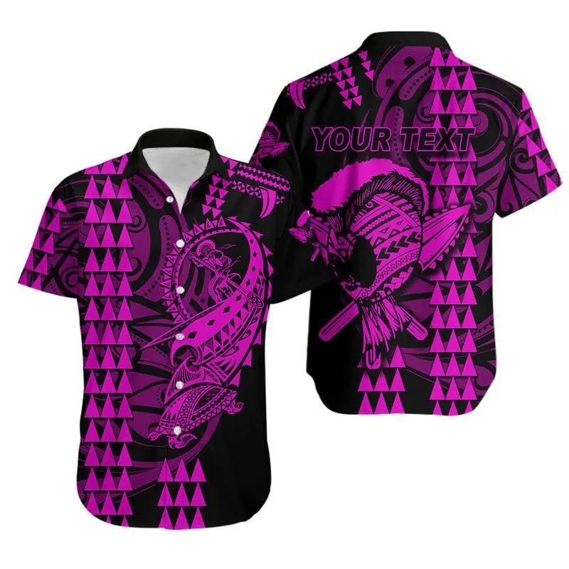 Custom Personalised Hawaii Polynesian Warrior Kakau Hawaiian Shirt Purple Lt6_0
