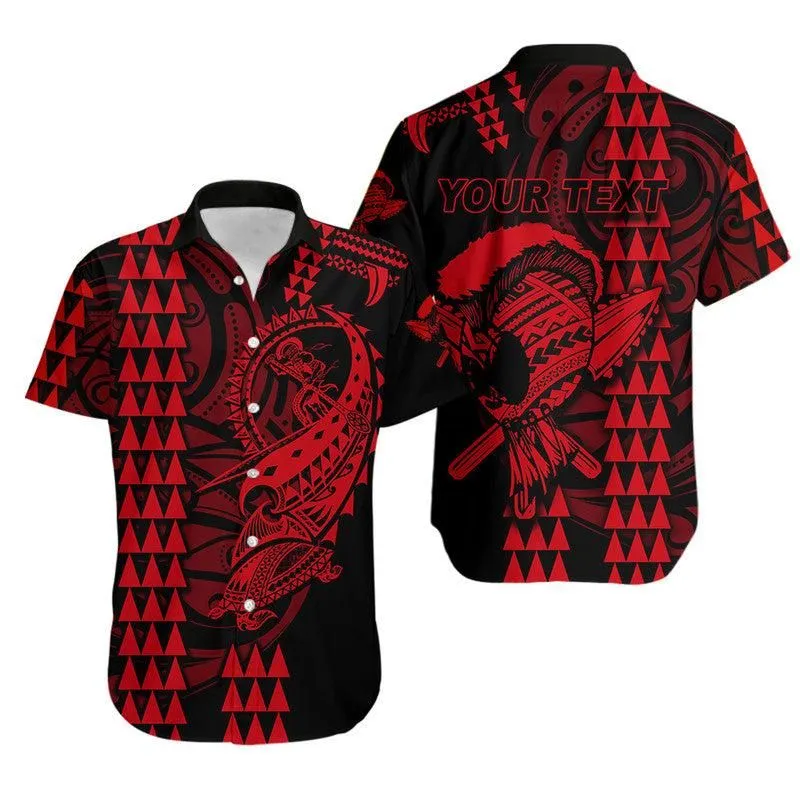 Custom Personalised Hawaii Polynesian Warrior Kakau Hawaiian Shirt Red Lt6_0