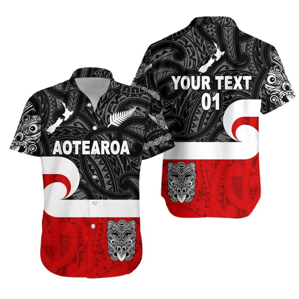 (Custom Personalised) Maori Aotearoa Haka Hawaiian Shirt New Zealand Simple, Custom Text And Number Lt8_1