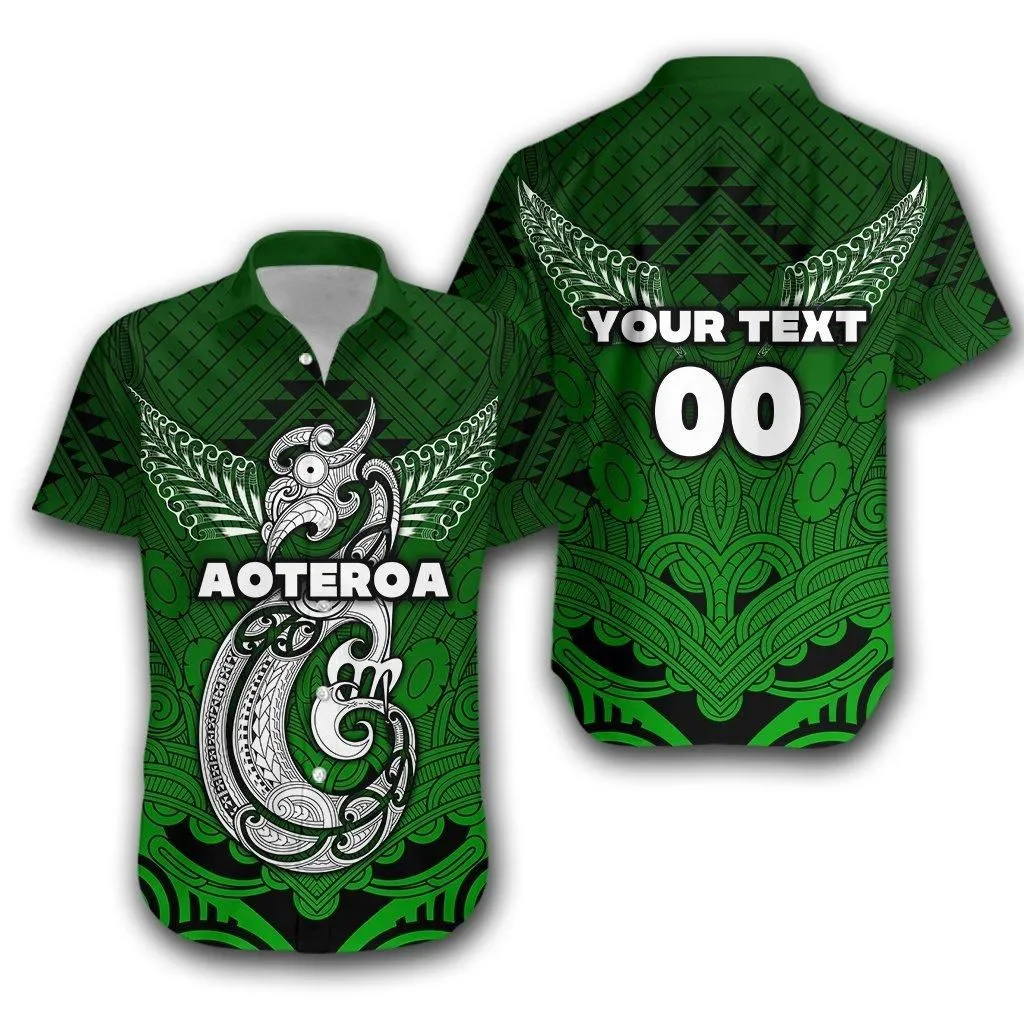 (Custom Personalised) Maori Aotearoa Manania Hawaiian Shirt Simple Sport Style   Green Lt16_1