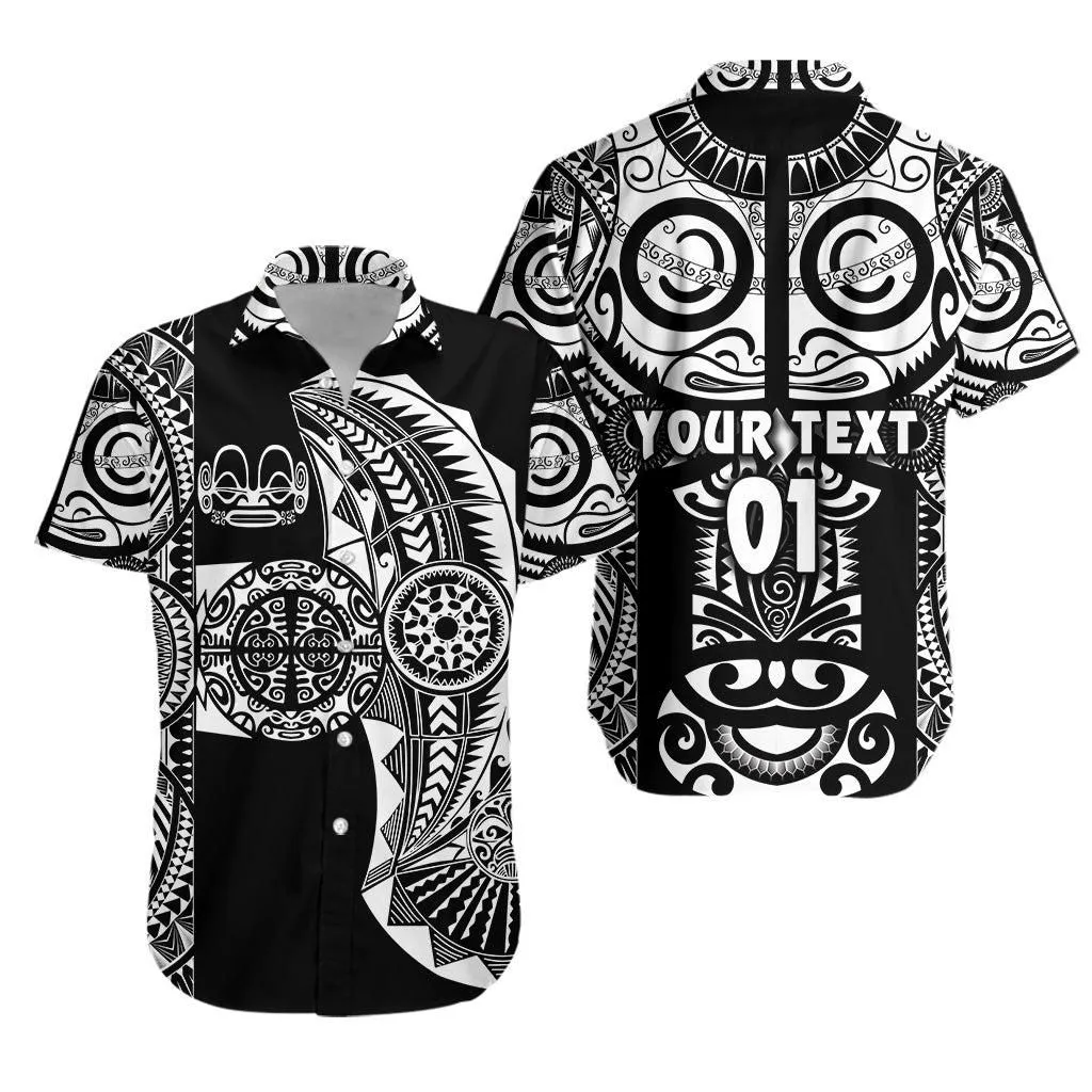 (Custom Personalised) Marquesas Islands Hawaiian Shirt Marquesan Tattoo Original Style   Black Lt8_1