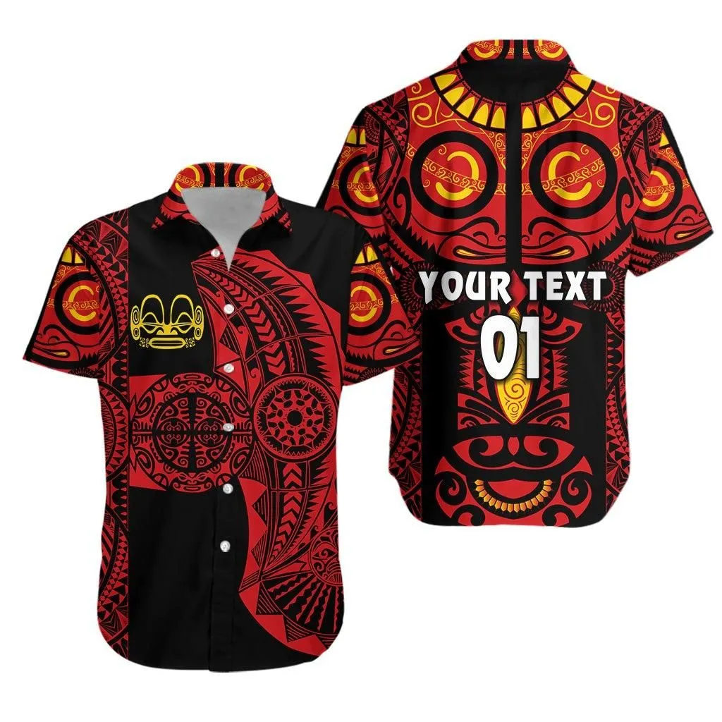(Custom Personalised) Marquesas Islands Hawaiian Shirt Marquesan Tattoo Original Style   Red Lt8_1