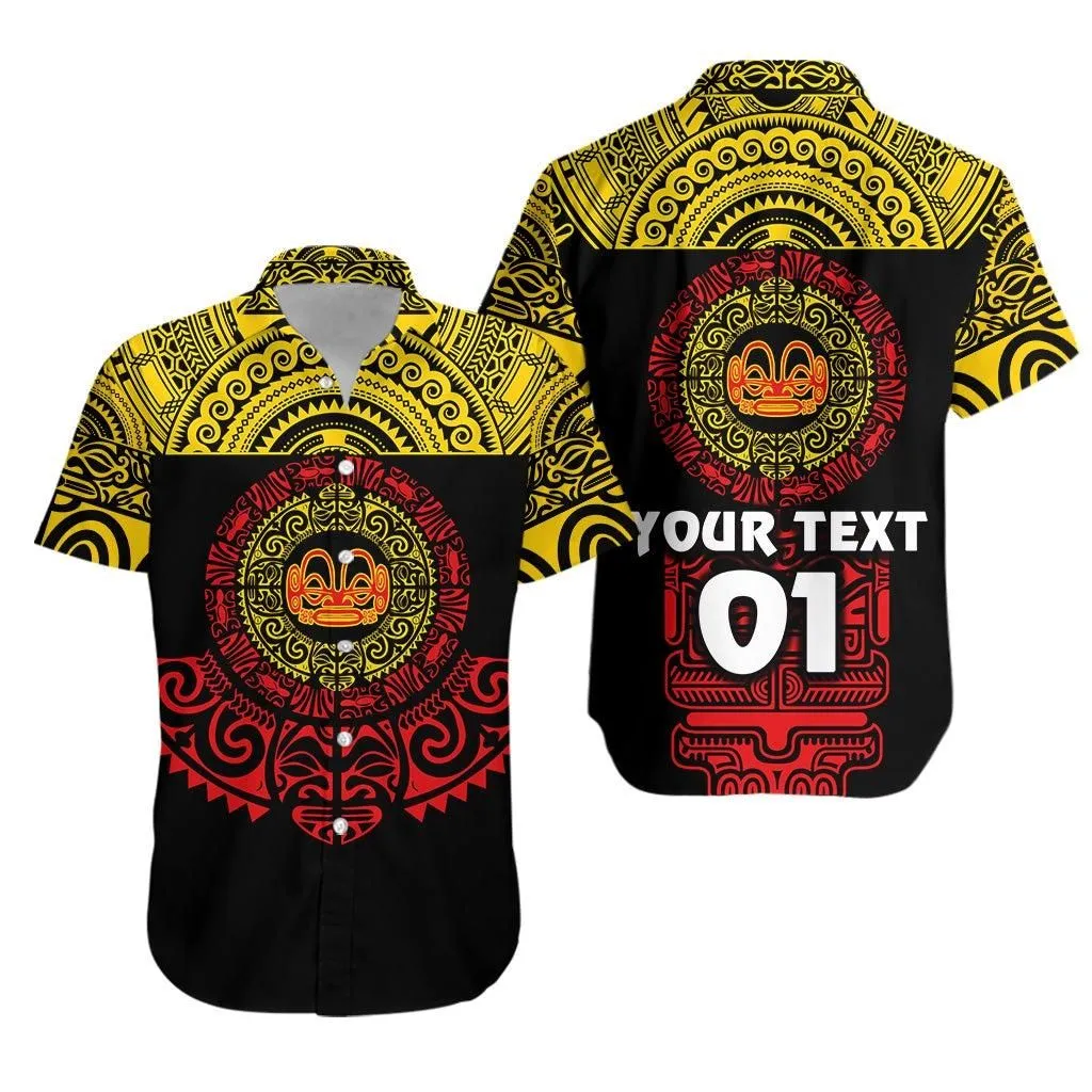 (Custom Personalised) Marquesas Islands Hawaiian Shirt Marquesan Tattoo Simplified Version   Yellow Lt8_1