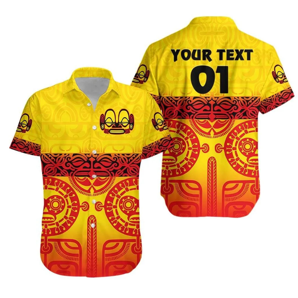 (Custom Personalised) Marquesas Islands Hawaiian Shirt Marquesan Tattoo Special Style   Gradient Yellow Lt8_1