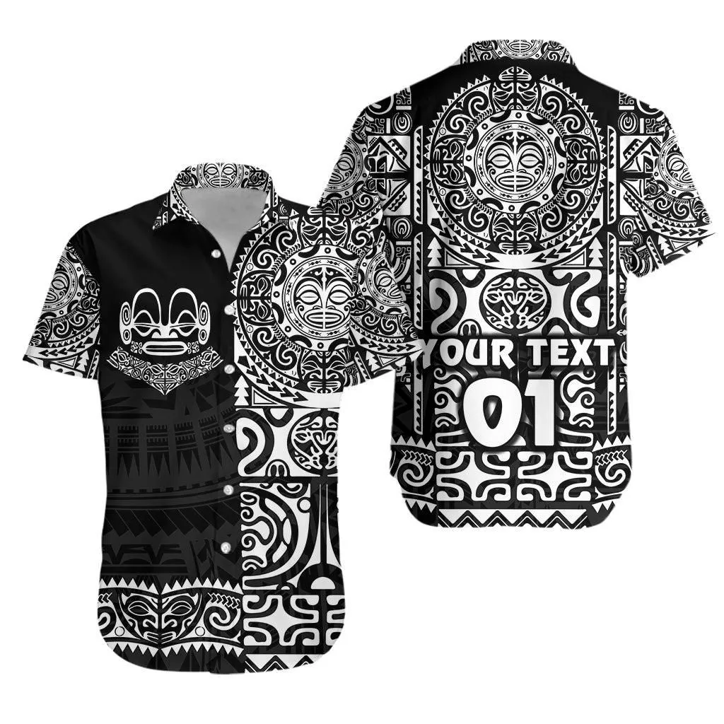 (Custom Personalised) Marquesas Islands Hawaiian Shirt Marquesan Tattoo Unique Style   Black Lt8_1