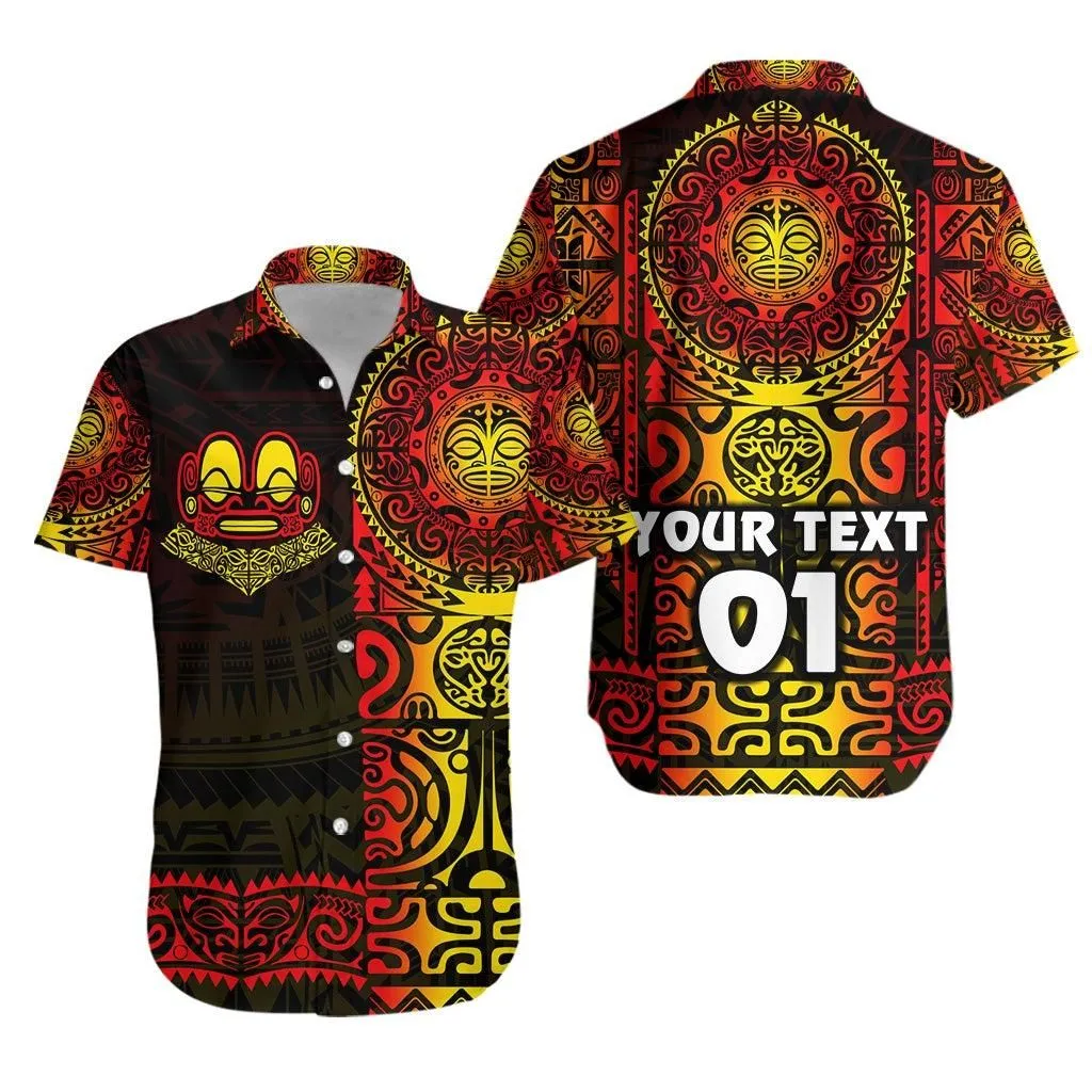 (Custom Personalised) Marquesas Islands Hawaiian Shirt Marquesan Tattoo Unique Style   Gradient Red Lt8_1
