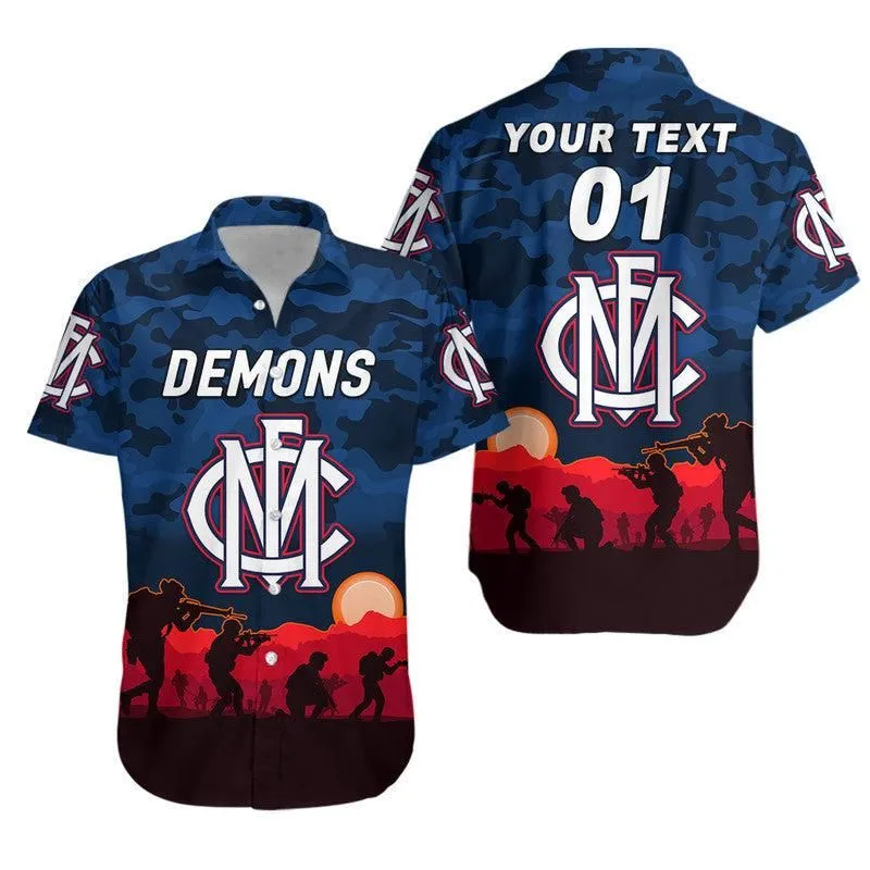 (Custom Personalised) Melbourne Demons Anzac Hawaiian Shirt Simple Style Lt8_1
