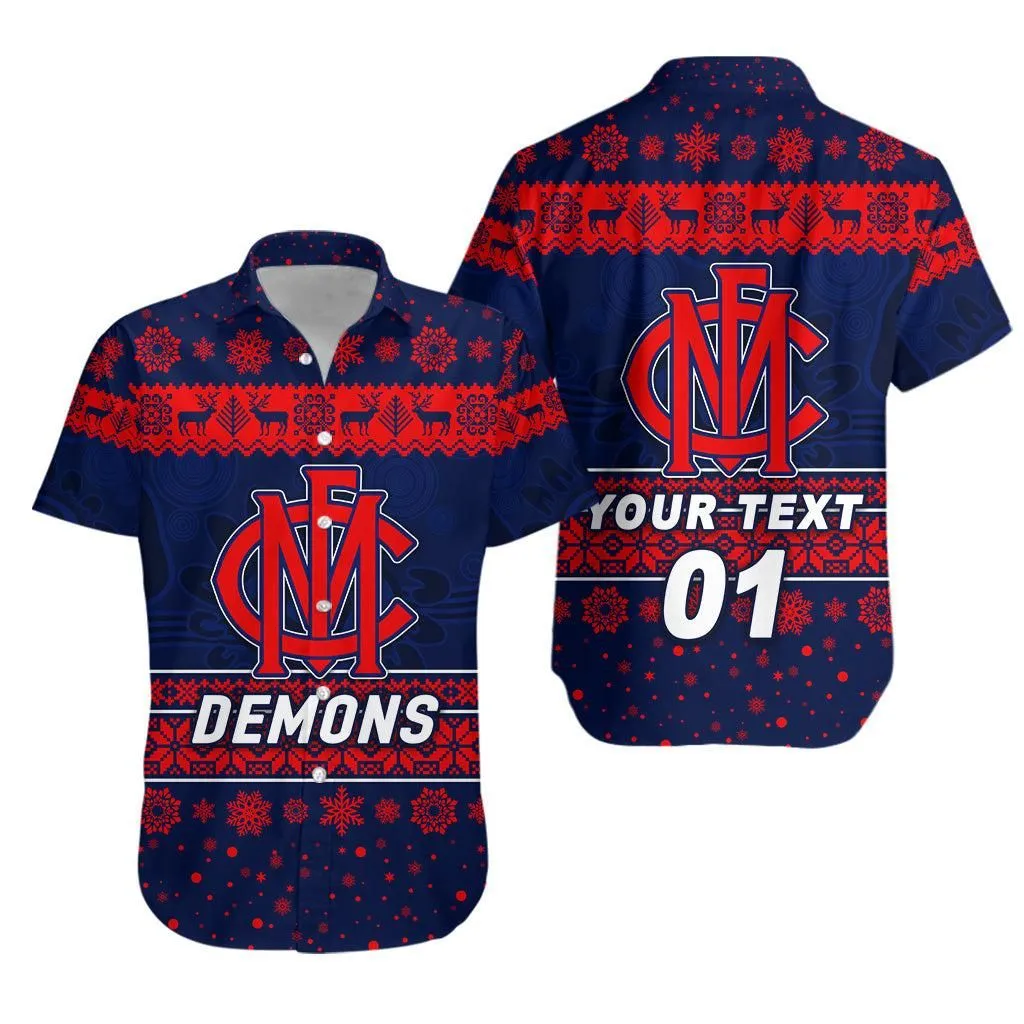 (Custom Personalised) Melbourne Demons Hawaiian Shirt Christmas Simple Style Lt8_1