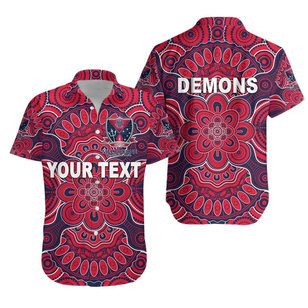 (Custom Personalised) Melbourne Demons Indigenous Hawaiian Shirt Football 2021 Version Lt8_1