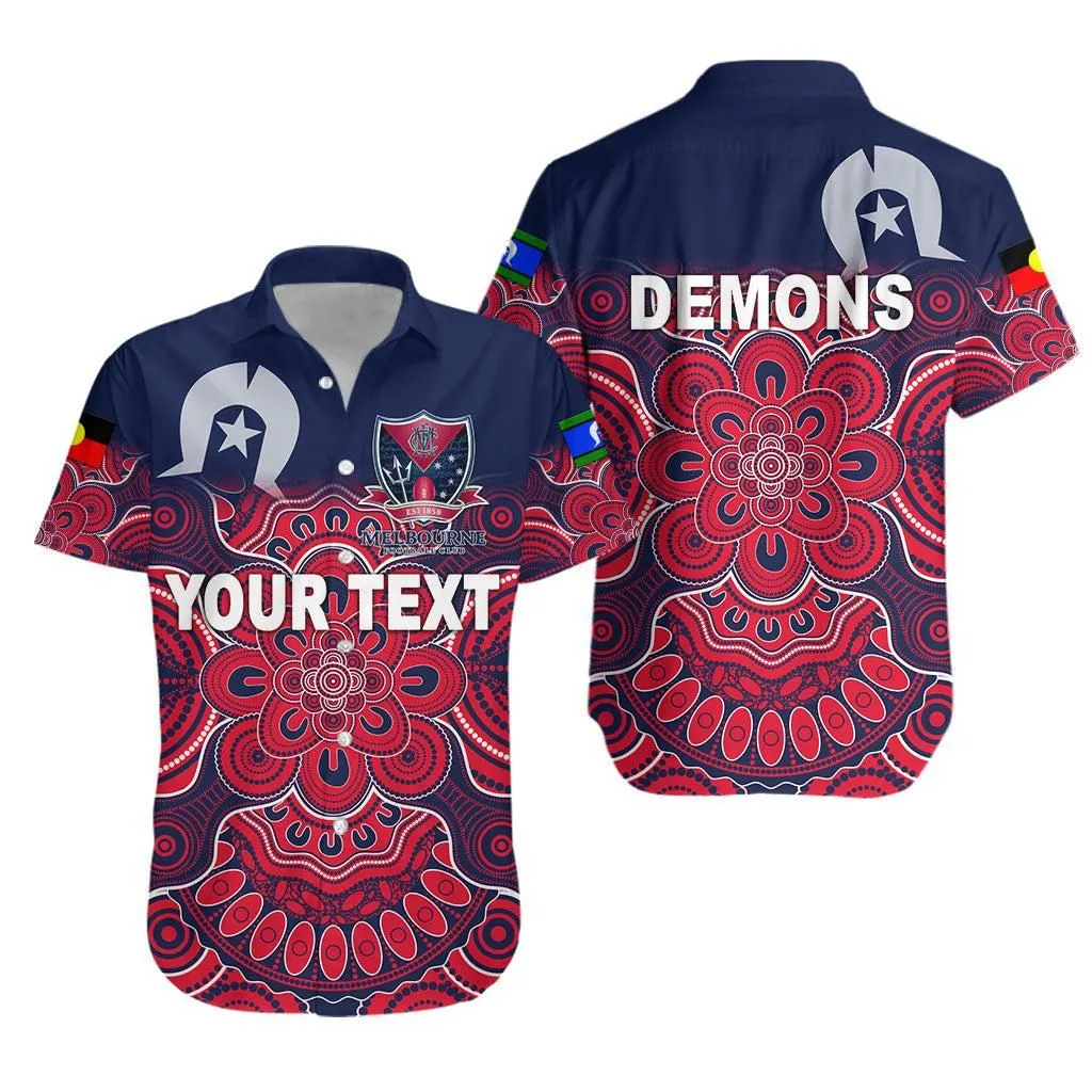 (Custom Personalised) Melbourne Demons Indigenous Hawaiian Shirt Football Naidoc Week Style Lt8_1