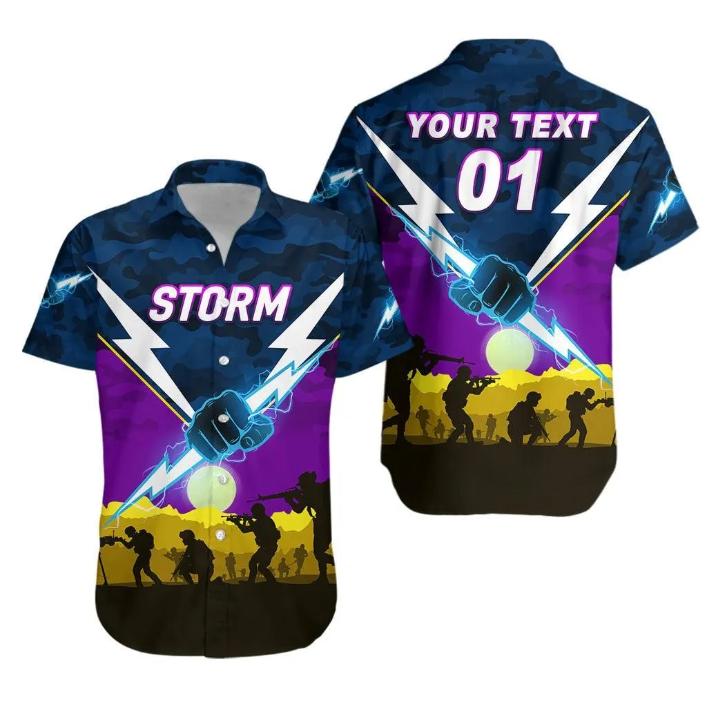(Custom Personalised) Melbourne Storm Anzac 2022 Hawaiian Shirt Simple Style Lt8_1
