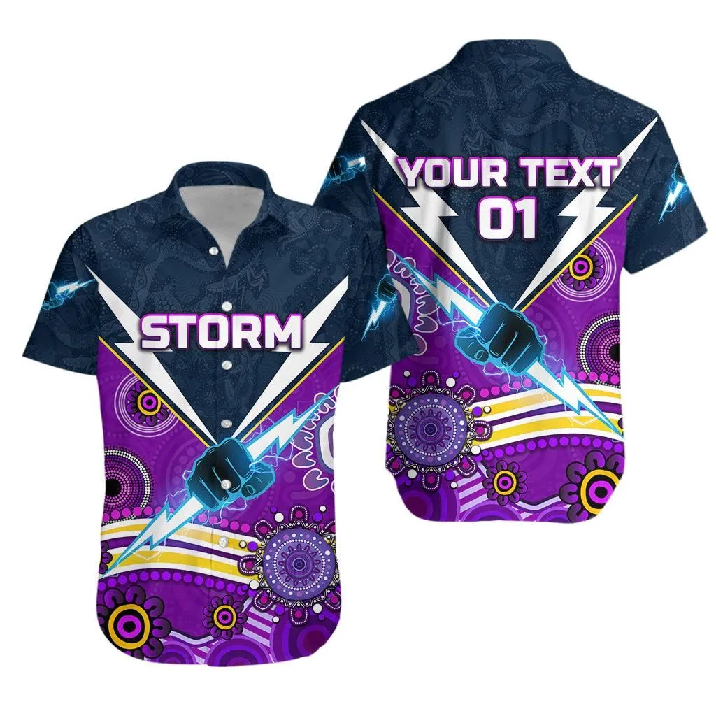(Custom Personalised) Melbourne Storm Hawaiian Shirt 2021 Indigenous, Custom Text And Number Lt8_1